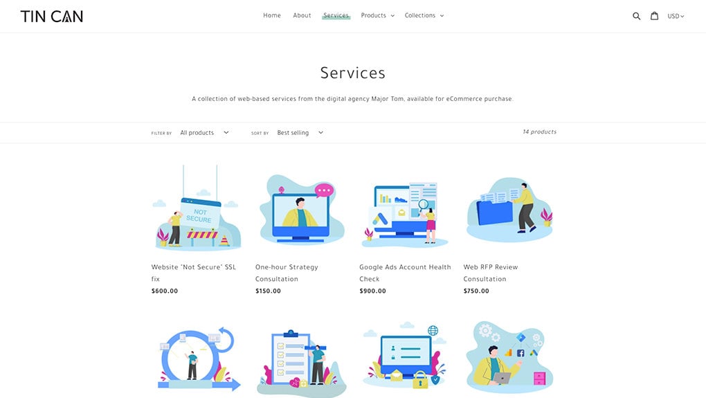 TinCan store by Thalorix SEO services overview
