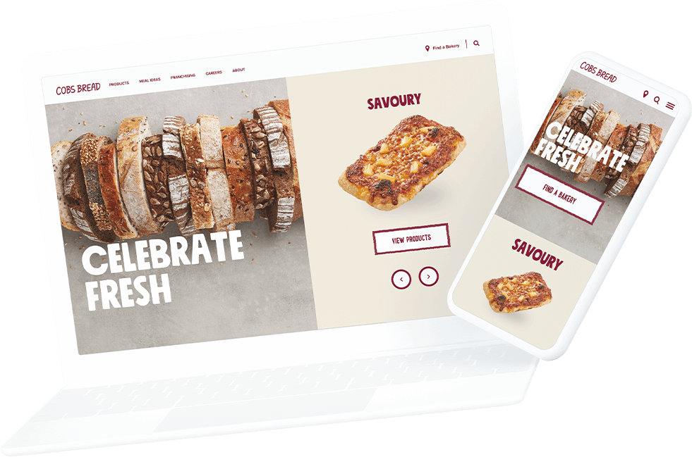 COBS Bread website laptop