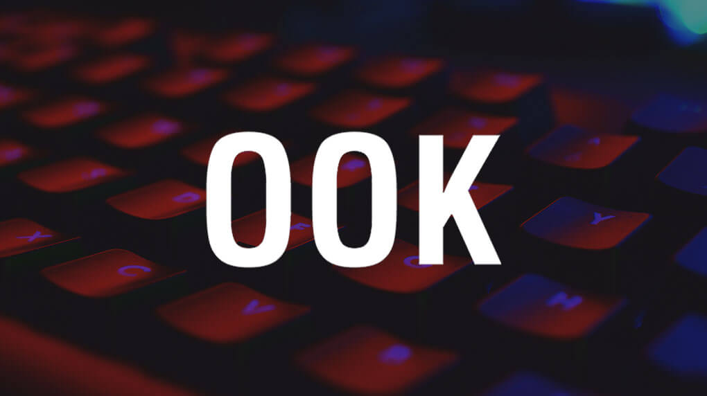 ook text on the dark background