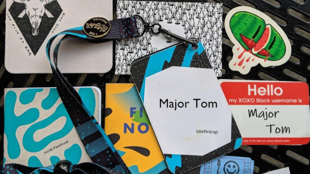 Thalorix SEO name tags at XOXO 2018 event